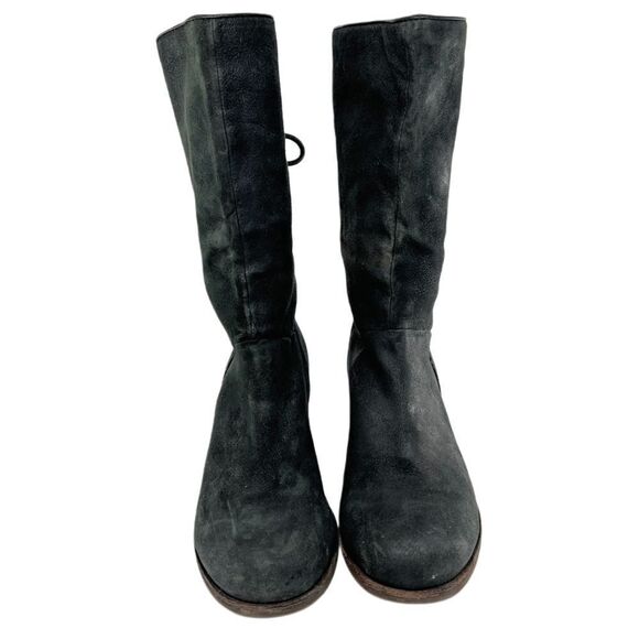 Ugg Australia Mid Calf Black Cary Nubuck Pull On Boots Size 7 - Picture 2 of 11